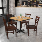 Flash Furniture HERCULES Series Ladder Back Walnut Wood Restaurant Chair-Curved Support Bar