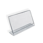 Azar Displays 11" x 14" Horizontal Slanted L-Shape Acrylic Sign Holder, Clear, 10 Pack (112711)-Use as a tabletop display or as a picture frame