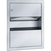 Bradley Combination Towel Dispenser with Waste Receptacle, 2 Gallons, stainless steele (2291-000000)-Width - 14"