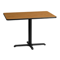 Flash Furniture 30'' x 42'' Rectangular Laminate Table Top, Natural with 22'' x 30'' Table-Height Base (XUNT3042T2230)-Hospitality Table
