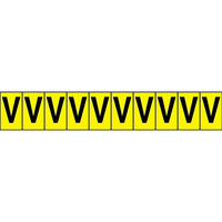 Accuform Signs Identify Locations, Supplies & Tools, Individual Letter & Number Markers, V, 1", 30 Pack-Character V