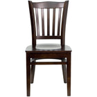 Flash Furniture HERCULES Series Vertical Slat Back Walnut Wood Restaurant Chair - 2 Pack-Set of 2 Wood Dining Chairs