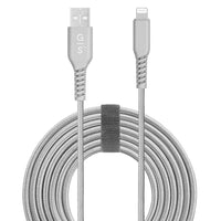 General Supply Goods + Co MFI 10ft Braided Lightning Charging Cable - Silver Grey-C94 fast charging cable