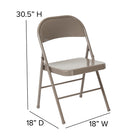 Flash Furniture HERCULES Series Double Braced Grey Metal Folding Chairs - 4 Pack-Designed for Commercial Use
