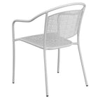 Flash Furniture White Indoor-Outdoor Steel Patio Arm Chair with Round Back-Integrated Arms