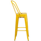 Flash Furniture Commercial Grade 30" High Metal Indoor-Outdoor Barstool with Back - Yellow-Curved Back with Vertical Slat