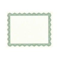 Geographics Award and Recognition Certificates, Fine Parchment, 8-1/2" x 11", Optima Green, 25 Pack-Classic Green border