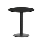 Flash Furniture 24'' Round Laminate Table Top, Black with 18'' Round Table-Height Base (XURD24BKTR18)-Hospitality Table