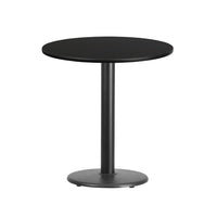 Flash Furniture 24'' Round Laminate Table Top, Black with 18'' Round Table-Height Base (XURD24BKTR18)-Hospitality Table
