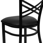 Flash Furniture HERCULES Series Black "X" Back Metal Restaurant Chair - Black Vinyl Seat-2.5'' Thick Foam Padded Seat
