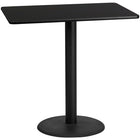 Flash Furniture 30'' x 48'' Rectangular Laminate Table Top, Black with 24'' Round Bar-Height Table Base (XUBK3048TR24B)-Bar Height Hospitality Table