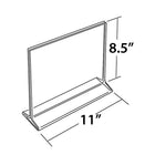 Azar Displays 8.5" x 11" Vertical Top Load Acrylic Sign Holder, Clear, 10 Pack (142712)-Cards can be inserted back to back for easy viewing