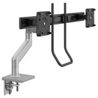 Humanscale M8.1 Monitor Arm with Dual Crossbar + Handle - M81CMSBHB-With innovative features like its Compensator Mechanism and Self-Lubricating Precision Bearings, M8.1 allows users to effortlessly adjust their monitor(s) to their optimal ergonomic position while also providing top-to-bottom cable management
