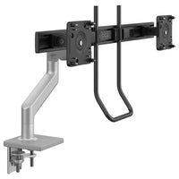 Humanscale M8.1 Monitor Arm with Dual Crossbar + Handle - M81CMSBHB-With innovative features like its Compensator Mechanism and Self-Lubricating Precision Bearings, M8.1 allows users to effortlessly adjust their monitor(s) to their optimal ergonomic position while also providing top-to-bottom cable management
