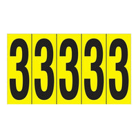Accuform Signs Identify Locations, Supplies & Tools, Individual Letter & Number Markers, 3, 3-7/8", 10 Pack-Character 3