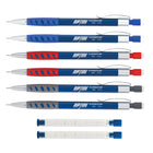 Staedtler Riptide Mechanical Pencils + Erasers - 0.7mm - Blue - 6+2 Pack-Light weight gives it a comfortable writing