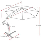 Corliving Offset Patio Umbrella, Sandy Brown-Heavy duty steel frame