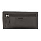 Club Rochelier Ladies Clutch Wallet with Checkbook & Gusset - Black-Front flap closure with snap