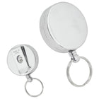 Staples Badge Reel - Silver - 24"-Wire cord extends and retracts effortlessly