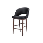 Plata Decor Exiz Stools with Walnut Metal Legs - Black - 2 Pack-No assembly required