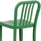 Flash Furniture 30" High Green Metal Indoor-Outdoor Barstool with Vertical Slat Back-Footrest