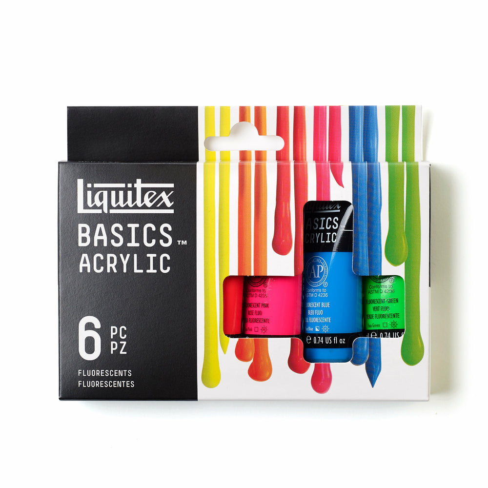 Liquitex Basics Acrylic Paint Tube Set - 6 x 22ml - Fluorescent