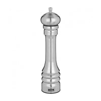 Trudeau Professional Pepper Mill Stainless Steel 12"-Adjustable knob - turn the knob clockwise for a finer grind, counter clockwise for coarser grind