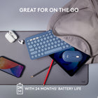 Logitech K380 Multi-Device Bluetooth Keyboard for Mac - Blueberry-Worry-free 2-year battery life: This keyboard comes with 2 AAA alkaline batteries pre-installed for 2 years of battery life and automated power-saving technology and on/off button