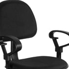 Xtech Contemporary Cloth Office Chair with Armrests - Black-Cushioned with smooth wheels