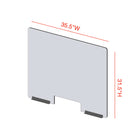 Mark Maker Modular Sneeze Guard Front - 35.5" W x 31.5" H panel 1/4" Clear Acrylic -2 8" aluminum bottom rails -with 4"x12" pass-Made from 1/4” clear acrylic.