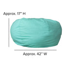 Flash Furniture Oversized Solid Mint Green Bean Bag Chair-Spot Clean with Damp Cloth