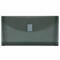 JAM Paper Plastic Expansion Envelopes with Hook & Loop Closure #10 Booklet Wallet - 5 1/4" x 10" - Smoke Grey - 12 Pack-Plastic Envelopes with Velcro Closure , Colour: Smoke Gray