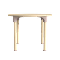 Flash Furniture Bright Beginnings 33" Round Commercial Grade Wooden Adjustable Height Classroom Activity Table - Beech-Commercial Grade Height Adjustable Round Wooden Classroom Activity Table