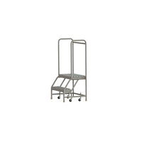 Tri-Arc Manufacturing Aluminum Rolling Ladder, Step Width: 24", Step Type: Serrated, No. of Steps: 2 (WLAR102245)-No. of Steps: 2