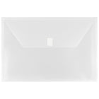 JAM Paper Plastic Envelopes with VELCRO Brand Closure, Legal Booklet, 9.75 x 14.5, Clear Poly, 12 Pack (219V0CL)-Clear