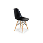 Plata Import Kids Eiffel Chair, Black, Wood Base (PC-0117W-BLACK)-Wood legs and plastic seat