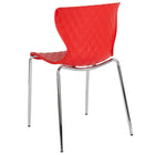 Flash Furniture Lowell Contemporary Design Plastic Stack Chair - Red-Ripple Diamond Patterned Back and Seat