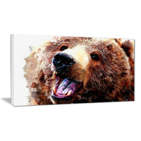 Designart Happy Brown Bear Canvas Art Print, 5 Panels, (PT2338-32-16)-Print