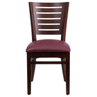 Flash Furniture Darby Series Slat Back Walnut Wood Restaurant Chair - Burgundy Vinyl Seat-Wood Dining Chair