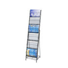 FuTECH Brochure Holder with 6 Pockets - 14"W x 51.5"H - Black-Black
