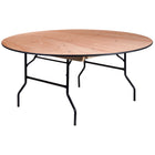 Flash Furniture 5.5' Round Wood Folding Banquet Table with Clear Coated Finished Top-Ready To Use Banquet Table