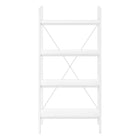 Monarch Specialties 7801 48"H Bookcase - White/White Metal-Warranty: 1 Year limited for parts