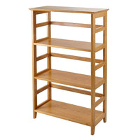 Winsome Studio 3-Tier Bookshelf, Honey-Offering substantial storage space with a polished and sleek look, the bookshelf is perfect for holding extra computer supplies.