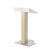 Urbann Y55 Lectern With Wheels - Natural Wood, Aluminum Grey-Type of Lectern: Free standing with wheels
