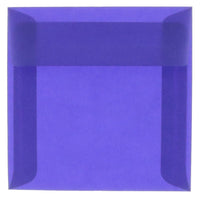 JAM Paper 6 x 6 Square Envelopes, Primary Blue Translucent Vellum, 100 Pack (PACV517g)-Primary blue