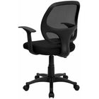 Nicer Furniture Mid-Back Black Mesh Computer Chair -Hooded dual wheel casters provide for smooth movement across floors