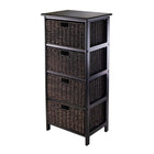 Winsome Omaha Storage Rack with 4 Foldable Baskets, Black-Simple with plenty of storage for this Omaha Storage Rack with Foldable Baskets.