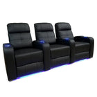 Valencia Verona Top Grain Leather Home Theatre Power Recliner, 3-Seats, Black (3-BLK-P-R)-Wrapped in Premium Top Grain 9000 Leather, extremely supple and ultra durable, for the ultimate experience in luxury