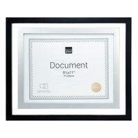 kieragrace City Document Float Frame, 11" x 14", Holds 8.5" x 11", Black, Silver Accent, 12 Pack-Floating frame 11" by 14" for 8 1/2" x 11" document or picture