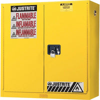 Justrite Wall Mount Sure-Grip Ex Safety Cabinets, 2 Doors, Manual, Wall Mount, 20 Gal, H": 43" x 12" x 44"-Avoids taking up extra floor space
